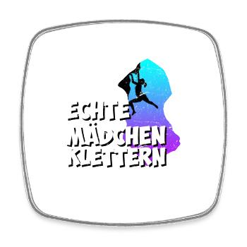 Echte Mädchen Klettern - Viereckiger Kühlschrankmagnet - Weiß - Vorne