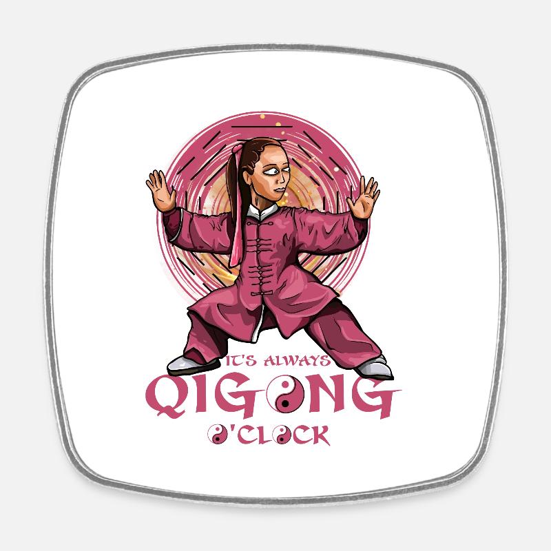 C’est toujours Qi Gong O’Clock - Magnet carré - blanc