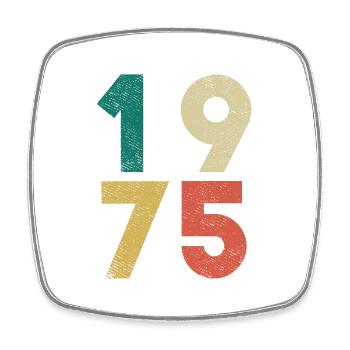 Vintage Anniversaire Rétro 1975 - Magnet carré - blanc - Devant