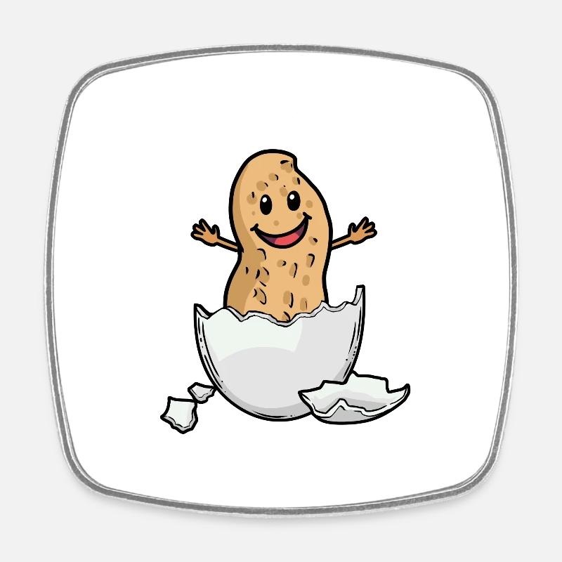 Peanut Nut Eggshell Birth Baby Hurray - Square fridge magnet - white
