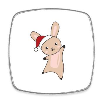 Rabbit Merry Christmas Winter Animals Rabbits - Square fridge magnet - white - Front