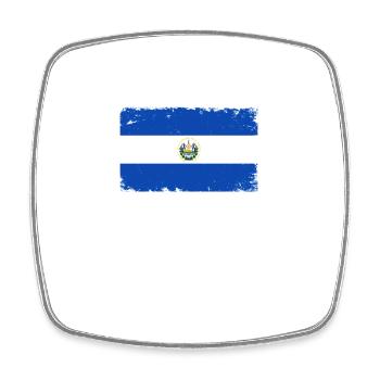El Salvador Herzschlag Flagge Vintage El Salvador - Viereckiger Kühlschrankmagnet - Weiß - Vorne