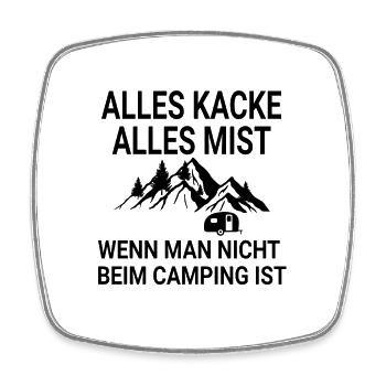 Lustiger Campen Camping Spruch - Viereckiger Kühlschrankmagnet - Weiß - Vorne