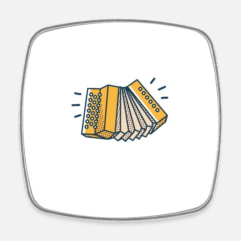 Accordéon - Magnet carré - blanc