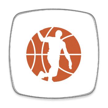 Basketball Graphique De Basket Ball Evolution - Magnet carré - blanc - Devant