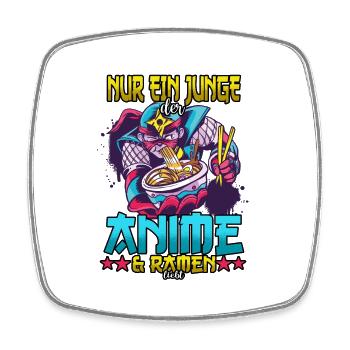 Nur ein Junge der Anime & Ramen liebt - Viereckiger Kühlschrankmagnet - Weiß - Vorne
