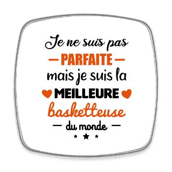 Pas parfaite basketteuse,basket,basketball - Magnet carré - blanc - Devant