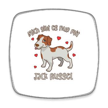 Jack Russel - Mich gibt es nur mit Hund - Viereckiger Kühlschrankmagnet - Weiß - Vorne