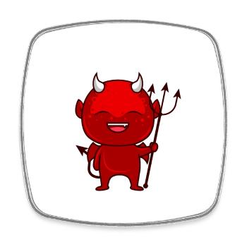Kleiner Teufel Satan Antichrist - Viereckiger Kühlschrankmagnet - Weiß - Vorne