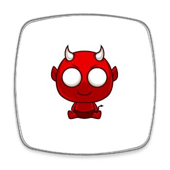 Angel Devil Devil - Square fridge magnet - white - Front