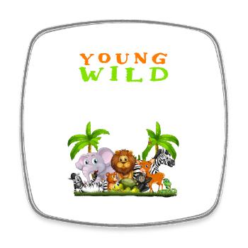 3ème anniversaire pour trois ans enfants dinosaures - Magnet carré - blanc - Devant