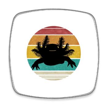Axolotl Gift Retro Ambystoma Animal Welfare Logo - Square fridge magnet - white - Front