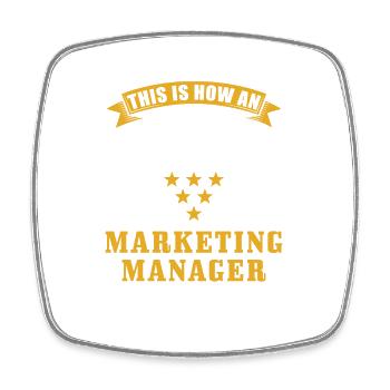 Marketing Manager Gift - Square fridge magnet - white - Front