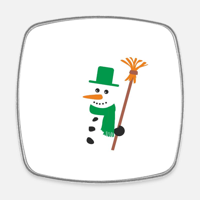 Christmas Snowman - Square fridge magnet - white