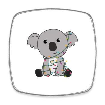 Koala Noël Neige Hiver Animaux Koalas - Magnet carré - blanc - Devant