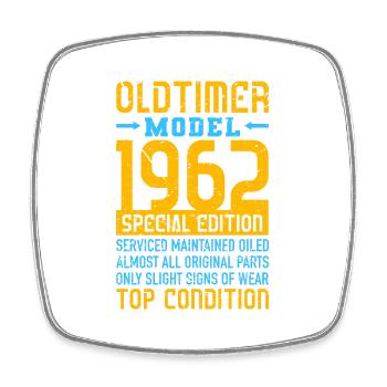 Oldtimer 1962 60e anniversaire 60 ans hommes - Magnet carré - blanc - Devant