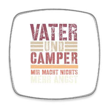 Papa und Camper - Viereckiger Kühlschrankmagnet - Weiß - Vorne