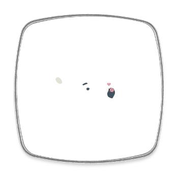 Eisbär - Viereckiger Kühlschrankmagnet - Weiß - Vorne