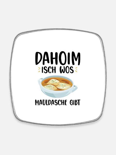 Maultaschen - Viereckiger Kühlschrankmagnet - Weiß