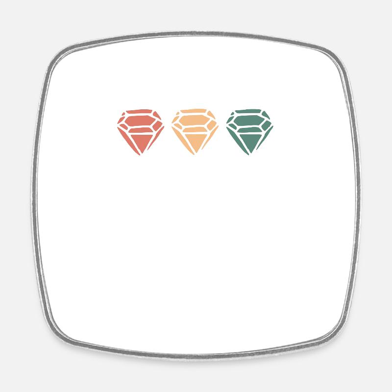 Diamanten Retro - Viereckiger Kühlschrankmagnet - Weiß