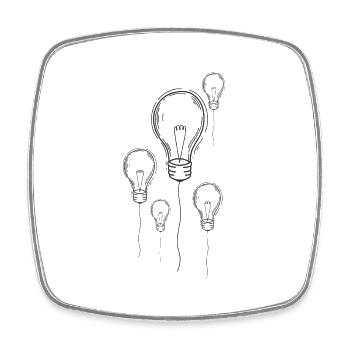 Light Bulbs Street Art Graffiti Spray Art - Square fridge magnet - white - Front