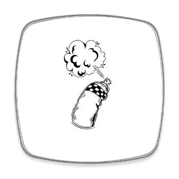 Spray Can Street Art Art Graffiti Style - Square fridge magnet - white - Front