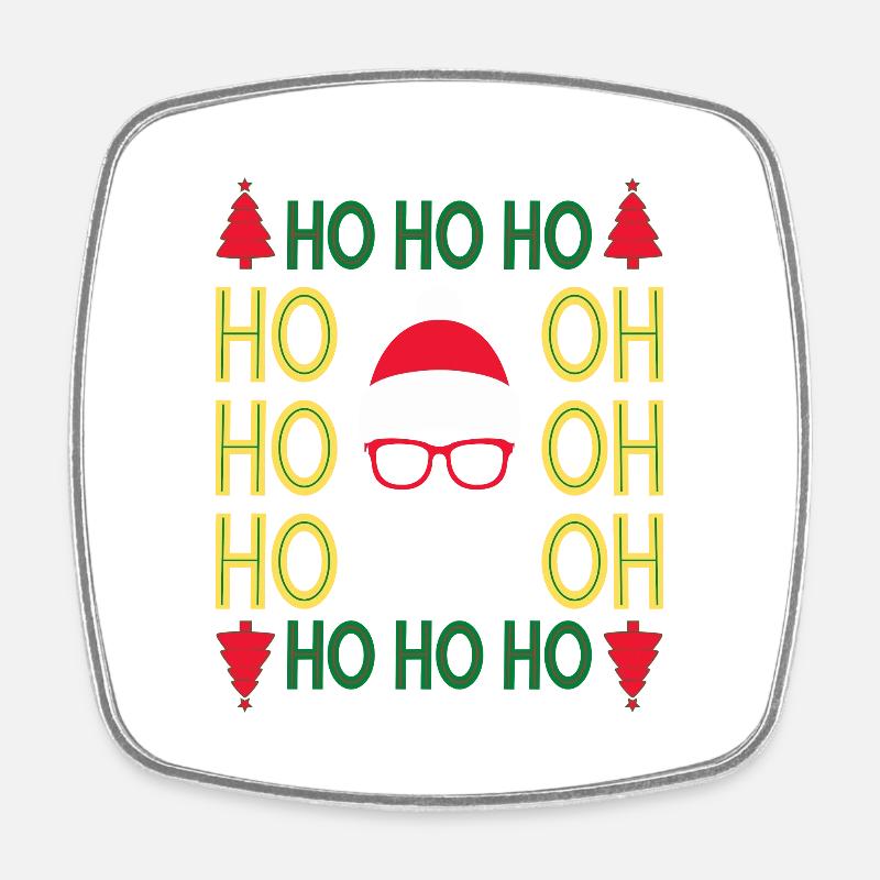 HoHoHo Rasta Santa - Square fridge magnet - white