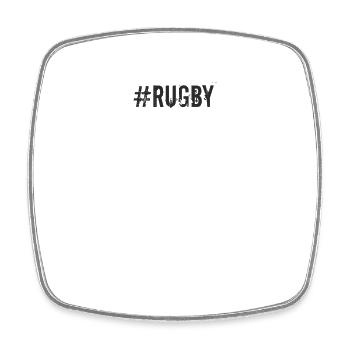 Rugby - #Rugby - Square fridge magnet - white - Front