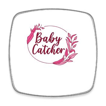 Baby Catcher OB Nurse Midwife Birth Assistant - Square fridge magnet - white - Front