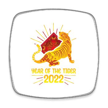 Good Luck Happy Chinese New Year of the Tiger 2022 - Square fridge magnet - white - Front