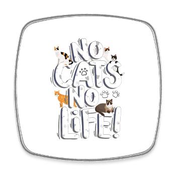 Pas de chats pas de vie chats Saint-Valentin - Magnet carré - blanc - Devant