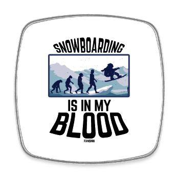 Le snowboard est dans mon sang - Magnet carré - blanc - Devant