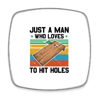 Cornhole - Viereckiger Kühlschrankmagnet - Weiß - Vorne