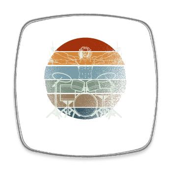 Vitruvian Drummer Drummer Legend - Square fridge magnet - white - Front