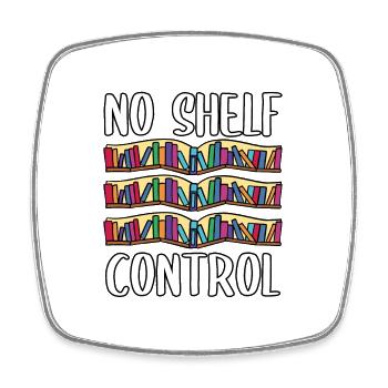 Bookworm No Shelf Control Funny Book Lover Reading - Viereckiger Kühlschrankmagnet - Weiß - Vorne