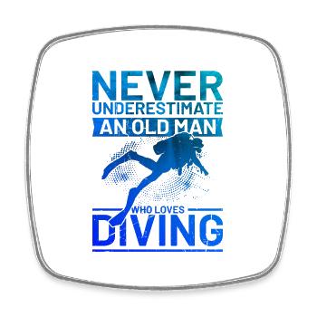 Scuba Taucher Spruch Herren Taucher - Viereckiger Kühlschrankmagnet - Weiß - Vorne