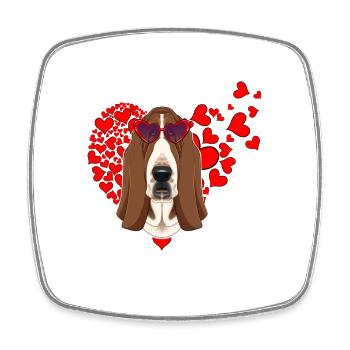 Basset Hound Lover I Dog Lover I Basset Hound - Square fridge magnet - white - Front