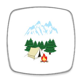 Gebirge Bergsteiger Expedition Abenteuer Camping - Viereckiger Kühlschrankmagnet - Weiß - Vorne