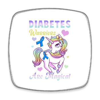 Diabetes-Krieger sind magisches süßes Einhorn - Viereckiger Kühlschrankmagnet - Weiß - Vorne