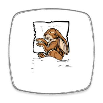 Official Sleeping Shirt Rabbit Rabbit Pajamas - Square fridge magnet - white - Front