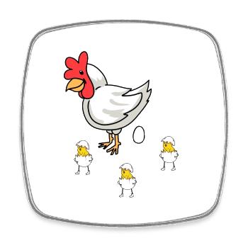 Poultry Poultry Chicken Hen Eggs Easter Children - Square fridge magnet - white - Front