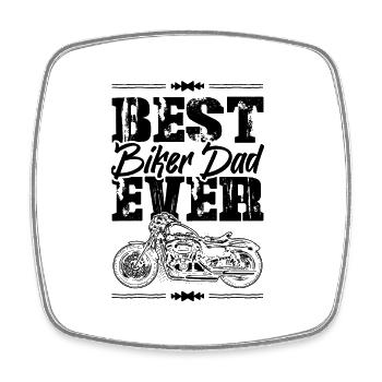 Biker Dad - Viereckiger Kühlschrankmagnet - Weiß - Vorne