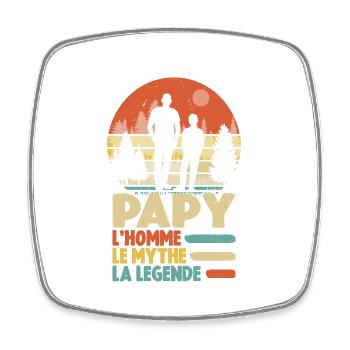 Papy L'homme Le Mythe La Légende - Magnet carré - blanc - Devant