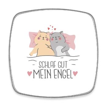 Schlaf gut mein Engel schlafende Katze - Viereckiger Kühlschrankmagnet - Weiß - Vorne