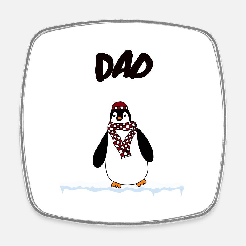 Penguin Dad - Square fridge magnet - white
