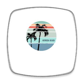 Cool Hermosa Beach California Palm Tree Vacation - Square fridge magnet - white - Front