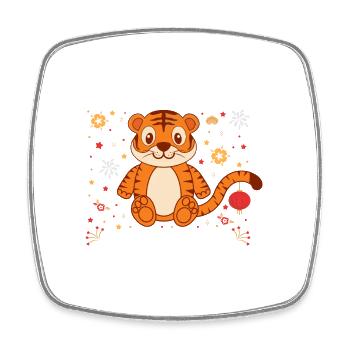 2022 L’année du tigre Chine Horoscope Bonheur Argent - Magnet carré - blanc - Devant