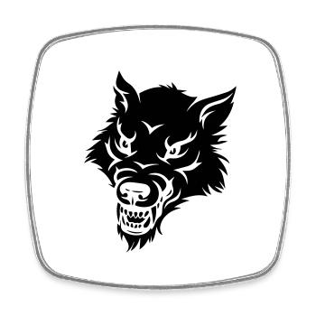 wolf - Square fridge magnet - white - Front