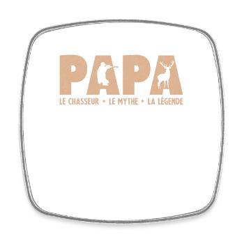 Papa Le Chasseur L'homme Le Mythe La Légende - Magnet carré - blanc - Devant