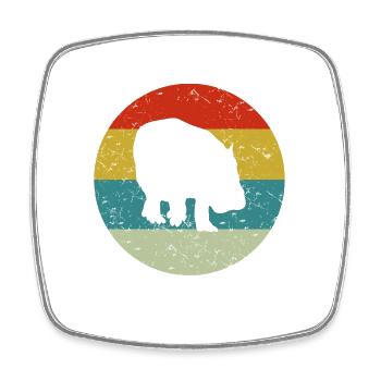 hippo - Square fridge magnet - white - Front